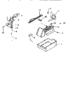 Add-on Ice Maker Assembly Diagram and Parts List for TV18S3W-P1194901W  Amana Refrigerator