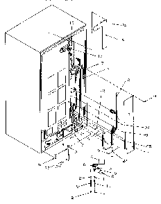 Cabinet Back Diagram and Parts List for SRDE27S3W-P1190601WW  Amana Refrigerator