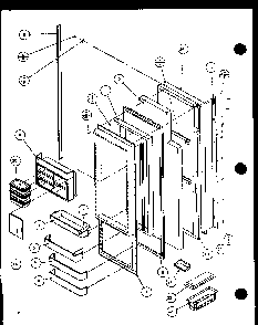 Refrigerator Door Diagram and Parts List for SZDE20KB-P1117602W  Amana Refrigerator