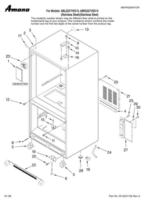 Cabinet Parts Diagram and Parts List for ABL2227VES10  Amana Refrigerator