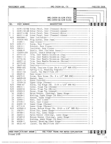 Freezer Door Page 2 Diagram and Parts List for 24894A-OA  Admiral Refrigerator
