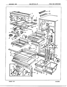Fresh Food Compartment Diagram and Parts List for 23973A  Admiral Refrigerator