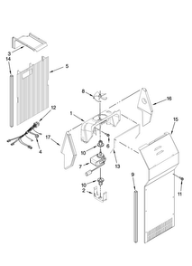 Air Flow Parts Diagram and Parts List for MSD2254VEQ00  Maytag Refrigerator