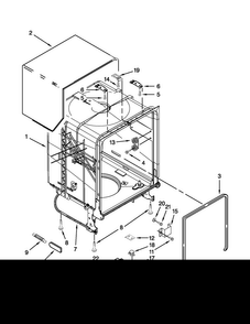 Tub And Frame Parts Diagram and Parts List for MDB4709PAB2  Maytag Dishwasher