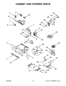 Cabinet And Stirrer Parts 2 Diagram and Parts List for JMW2427LM00  Maytag Microwave Oven Combo
