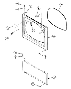 Front Panel Diagram and Parts List for SDE907QF1500  Speed Queen Dryer