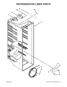 Refrigerator Liner Parts Diagram and Parts List for ASI2275FRS00  Amana Refrigerator