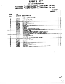 Ice And Water Cavity Page 4 Diagram and Parts List for SQD25MB3  Amana Refrigerator