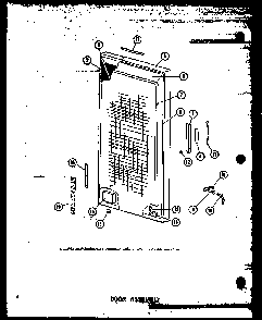 Pdoor Assembly Diagram and Parts List for UC22 P60345-74W Amana Freezer