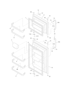 Doors Diagram and Parts List for CRT182NB7  Crosley Refrigerator