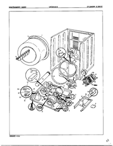 Automatic Dryer-cylinder And Drive Diagram and Parts List for 8539A  Norge Dryer