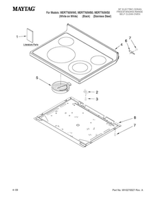 Cooktop Parts Diagram and Parts List for MER7765WS0  Maytag Range