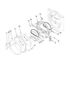 Door Parts Diagram and Parts List for MGDZ600WR0  Maytag Dryer