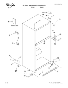 Cabinet Parts Diagram and Parts List for M0RXEMMWW01  Maytag Refrigerator