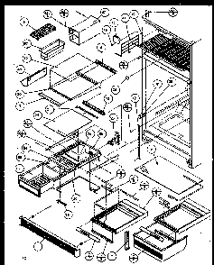 Cabinet Diagram and Parts List for TC18QL-P1111408WL  Amana Refrigerator