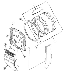 Drum Assy Diagram and Parts List for SDGF09QJ  Speed Queen Dryer