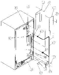 Factory Installed Ice Maker Diagram and Parts List for 36048-P1122102W  Amana Refrigerator