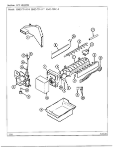 Ice Maker Diagram and Parts List for 79143-0A  Admiral Refrigerator