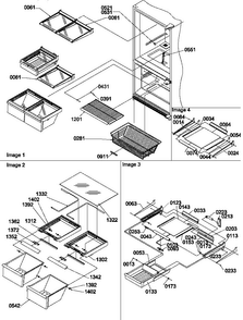 Shelving Assemblies Diagram and Parts List for BX21TE-P1196513WE  Amana Refrigerator