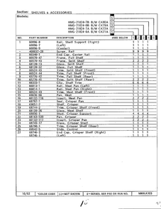 Shelves And Accessories Page 2 Diagram and Parts List for 21824-0A  Admiral Refrigerator