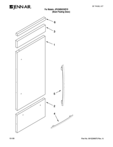 36" Panel Kit Diagram and Parts List for JPK36BNXWSY0  Jenn-Air Refrigerator