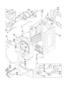 Cabinet Parts Diagram and Parts List for MEDE900VJ1  Maytag Dryer
