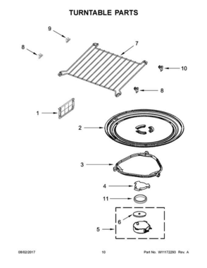 06 - Turntable Parts Diagram and Parts List for AMV6502REB3  Amana Microwave Oven Combo
