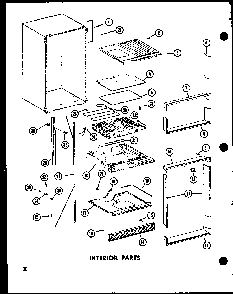 Interior Parts Diagram and Parts List for TC18C-C-P73500-16WC  Amana Refrigerator