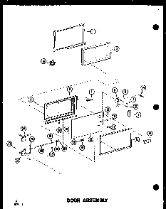 Door Assembly Diagram and Parts List for RC-10S P73829-2M Amana Microwave