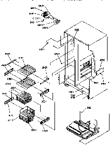 Freezer Shelves And Light Diagram and Parts List for 57085-P1190813WE  Amana Refrigerator
