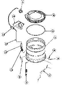 Outer Tub, Outer Tub Cover And Pressure Hose Diagram and Parts List for LW8363W2 PLW8363W2B Amana Washer
