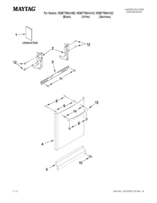 Door And Panel Parts Diagram and Parts List for MDB7759AWB2  Maytag Dishwasher