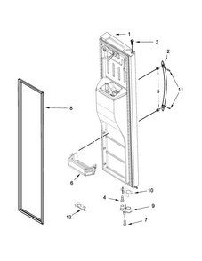 Freezer Door Parts Diagram and Parts List for JSC23C9EEM00  Jenn-Air Refrigerator