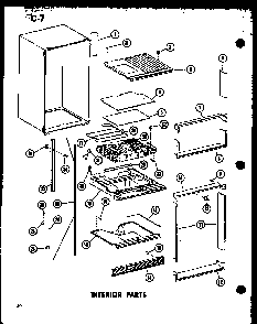 Interior Parts Diagram and Parts List for TC18F-G-P75288-5WG  Amana Refrigerator