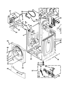 Cabinet Parts Diagram and Parts List for MDG25PNAGW2  Maytag Dryer