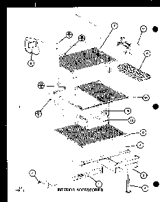 Interior Accessories Diagram and Parts List for TM16G1-P76512-28W  Amana Refrigerator