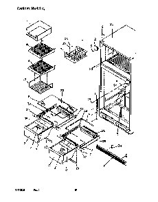 Cabinet Shelving Diagram and Parts List for TR22S4E-P1196203WE  Amana Refrigerator