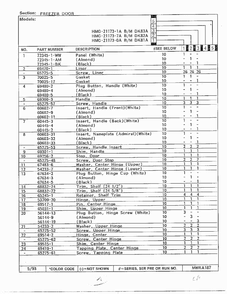 Freezer Door Page 2 Diagram and Parts List for 21173-0A  Admiral Refrigerator