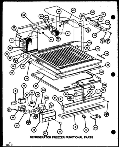 Refrigerator Freezer Functional Parts 1 Diagram and Parts List for IC3K-P7621309W-TM  Amana Refrigerator