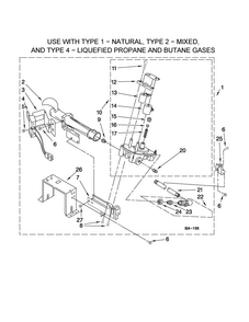 W10096909 Burner Assembly Diagram and Parts List for MDG17CSBGW0  Maytag Dryer