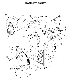 Cabinet parts Diagram and Parts List for YMED8630HC1  Maytag Dryer