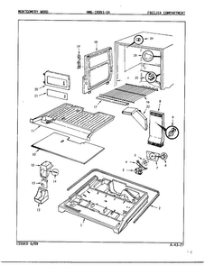 Freezer Compartment Page 2 Diagram and Parts List for 19993A  Admiral Refrigerator