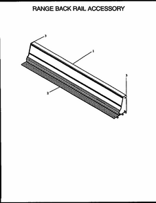 Range Back Rail Accessory Diagram and Parts List for ARS635W-P1113803W  Amana Range