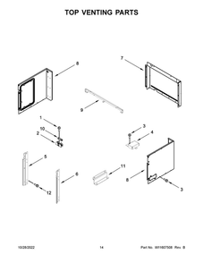Top Venting Parts 2 Diagram and Parts List for JMW3430LM00  Maytag Microwave Oven Combo