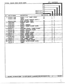 Fresh Food Outer Door Page 2 Diagram and Parts List for HMG-641670  Admiral Refrigerator