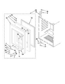 Door Parts Diagram and Parts List for JUW248LYRP00  Jenn-Air Wine and Beverage Cooler