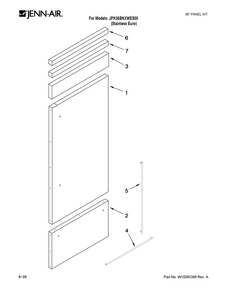 Panel Kit Parts Diagram and Parts List for JPK36BNXWES00  Jenn-Air Refrigerator