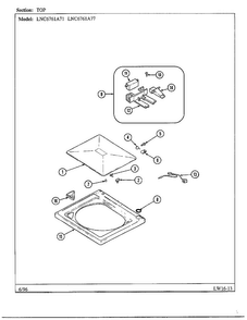 Top Diagram and Parts List for LNC6761A71  Admiral Washer
