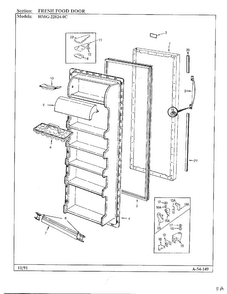 Fresh Food Door Diagram and Parts List for 22824-0B  Admiral Refrigerator