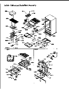 Interior Cabinet And Drain Block Assembly Diagram and Parts List for TRI18TL-1303202WL  Amana Refrigerator